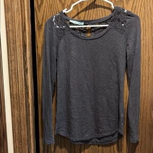 Maurices Gray Embellished Long Sleeve Blouse
